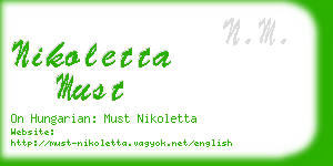 nikoletta must business card